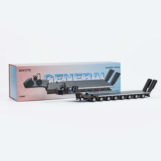 Scania Eight-Axis Semi-Low Deck Trailer, 1:64 Scale (Black)