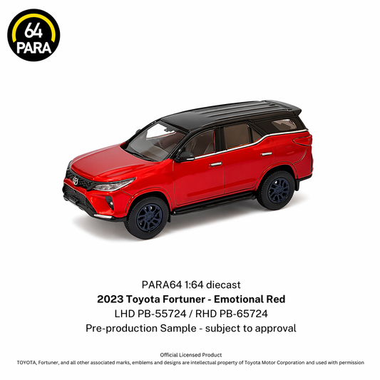 Toyota Fortuner - 2023, 1:64 Scale (Emotional Red)