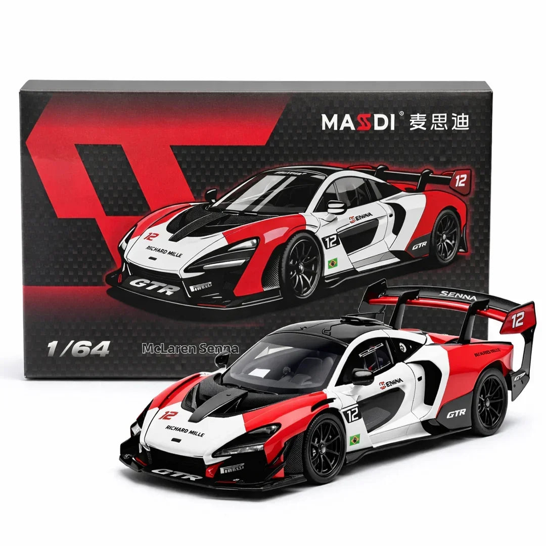 McLaren Senna, 1:64 Scale (White - Red)