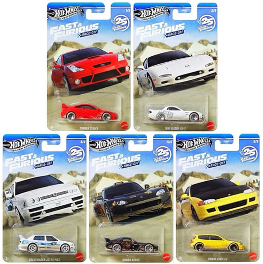 Hot Wheels Fast & Furious Race-Off Set of 5 Die-Cast Cars | Silver Series
