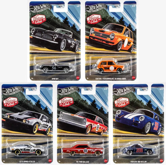 Hot Wheels 2026 Silver Series Vintage Club 1:64 Scale Set Of 5