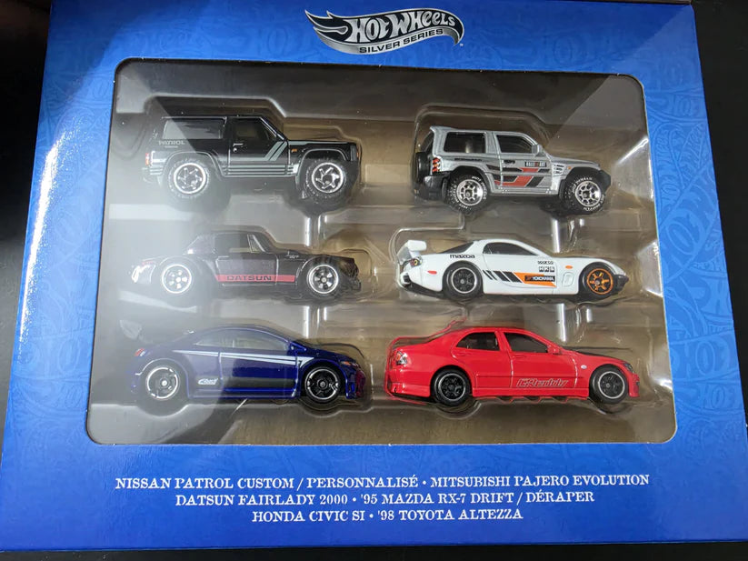 Silver Series – Streets of Japan Set of 6 (JLB23) + Hot Wheels Track Set